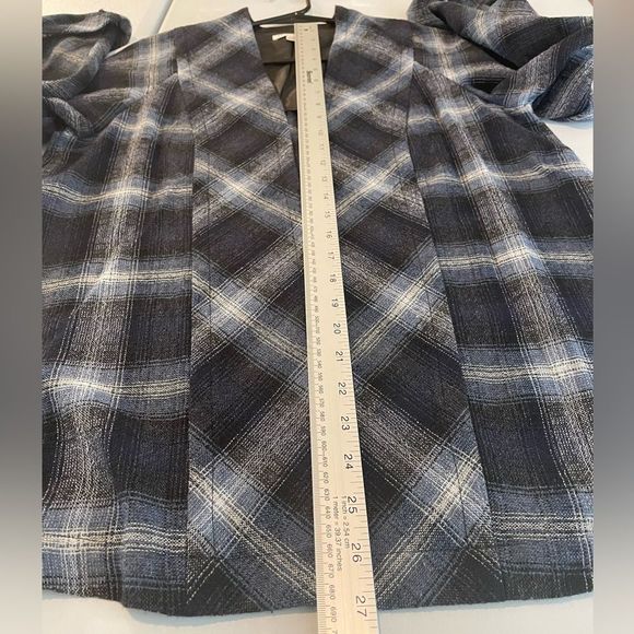Pendleton Open Front Plaid Blazer Jacket Cardigan Women’s Size S Small Blue - Picture 8 of 8